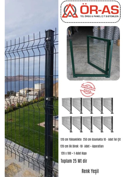 Panel Çit Takım ( 120 cm Yükseklik 25 mt Uzunluk ) ( 120 x 100 Kapı -)