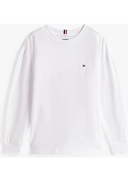 Erkek Çocuk Bisiklet Yaka Uzun Kollu T-Shirt - Beyaz indirimleri