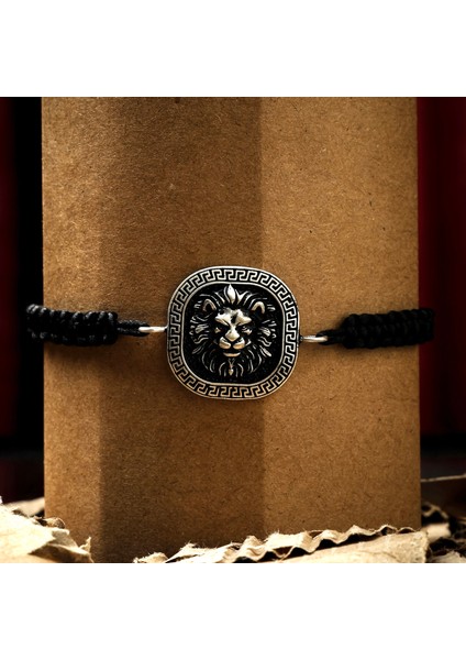 Gümüş Aslan Bileklik 925 Ayar Gümüş Mat Aslan Başı Figürlü Ip Örgü Erkek Bileklik Aslanlı Bileklik fiyatları