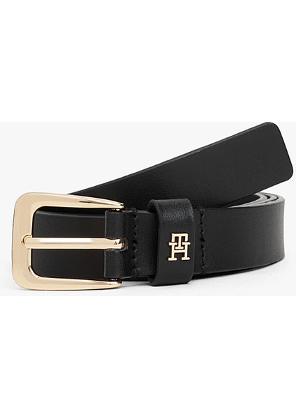 Kadın Deri Monogram Detaylı 2.5 Kemer - Siyah