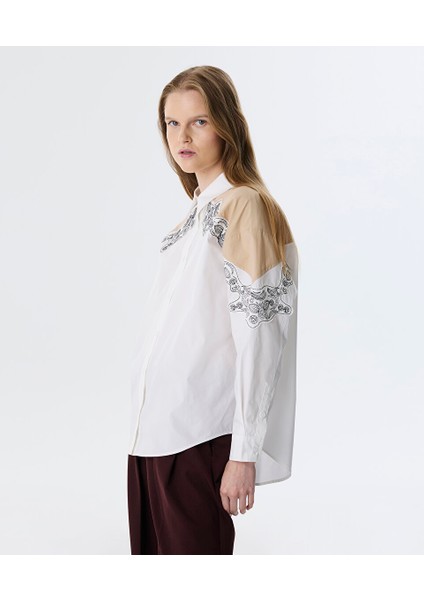Nakışlı ve Aplikeli Oversıze Gömlek TW6250025073018 modelleri