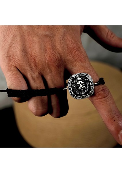 Gümüş Aslan Bileklik 925 Ayar Gümüş Mat Aslan Başı Figürlü Ip Örgü Erkek Bileklik Aslanlı Bileklik modelleri
