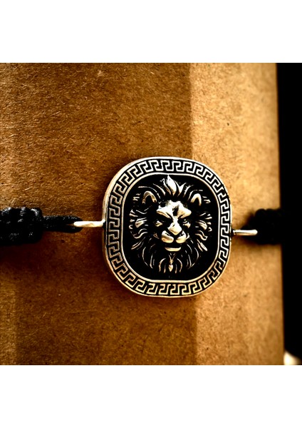 Gümüş Aslan Bileklik 925 Ayar Gümüş Mat Aslan Başı Figürlü Ip Örgü Erkek Bileklik Aslanlı Bileklik fırsatları