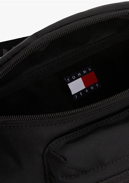 Erkek Yazı Şeritli Bum Bag Askılı Bel Çantası - Siyah modelleri