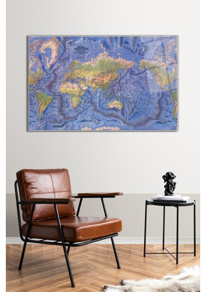 Dünya Okyanus Haritası Cam Tablo, Modern Ev Ofis Dekoru, Hediyelik Duvar Dekorasyonu, Kırılmaz Cam fiyatları