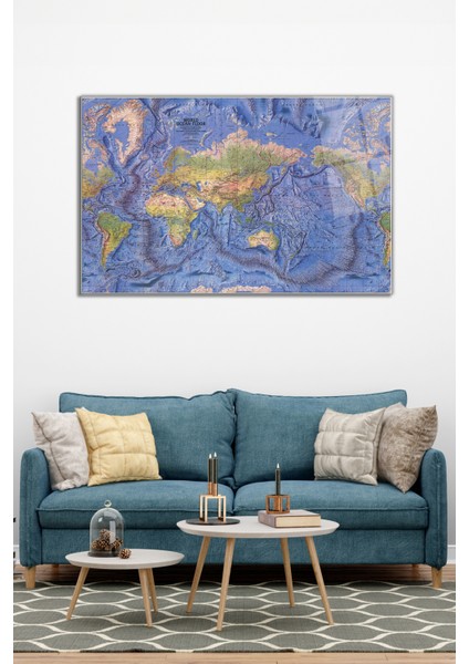 Dünya Okyanus Haritası Cam Tablo, Modern Ev Ofis Dekoru, Hediyelik Duvar Dekorasyonu, Kırılmaz Cam modelleri