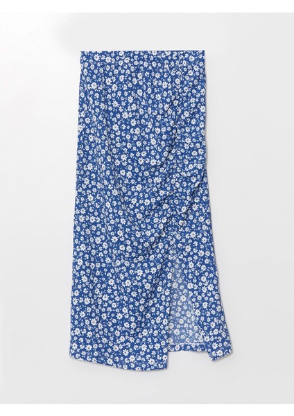 Lcw Vision Mavi Dar Fit Çiçekli Kadın Etek indirimleri