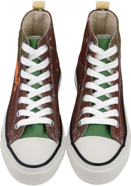 Kadın Vegan Kahverengi High Sneakers - Camping Scooby Doo Tasarım fiyatları
