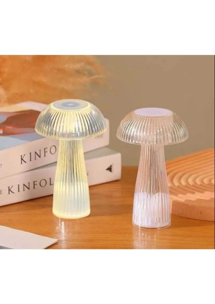 Çizgili Mantar Dekoratif Pilli LED Lamba