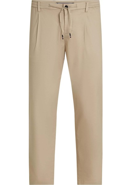 Erkek Regular Fit Bilek Boy Teknik Kumaş Pantolon - Bej