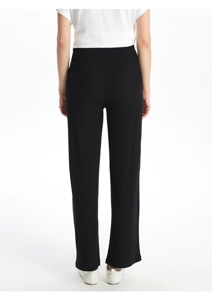 Lcwaıkıkı Basic Siyah Beli Lastikli Dokulu Kadın Pantolon modelleri