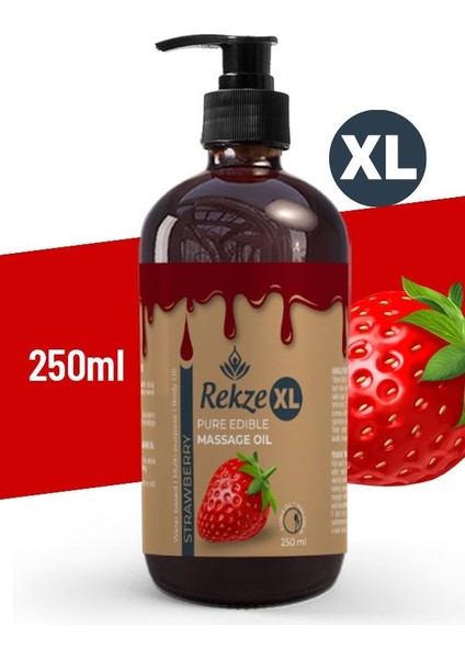 Masaj Yağı 250 ml Çilekli - Etkili- Yenilebilir - Aroma Terapi ile Romantik Bir Deneyim
