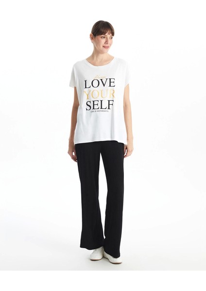 Lcwaıkıkı Basic Siyah Beli Lastikli Dokulu Kadın Pantolon