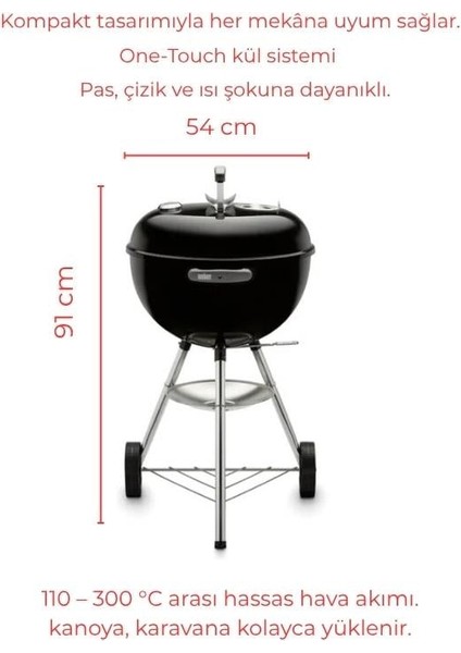 Classic Kettle 47 cm – Parlak Siyah Emaye Emayeli Kazan | One-Touch™ Temizlik | Kompakt 47 cm Çap indirimleri