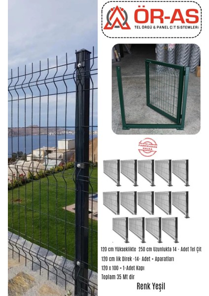 Panel Çit Takım ( 120 cm Yükseklik 35 mt Uzunluk ) ( 120 x 100 Kapı -)