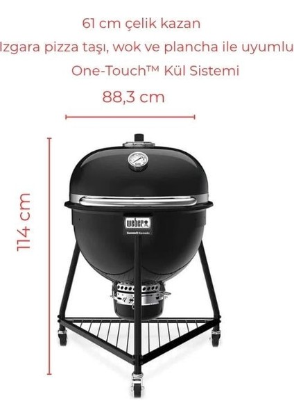 Summit® Kamado E6 Kömürlü Barbekü – Ø 61 cm | Gazsız çift cidarlı çelik kazan modelleri