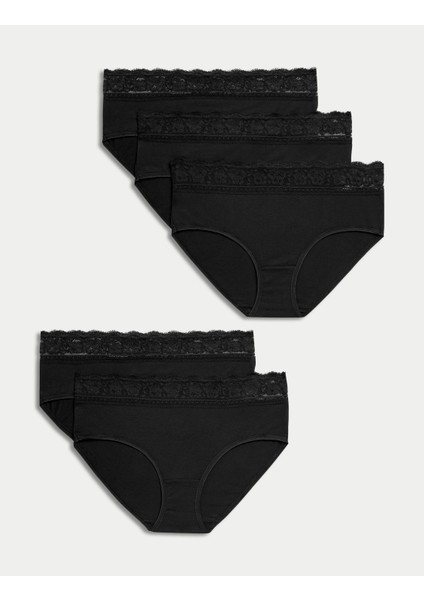 5'li Dantel Detaylı Short Külot Seti