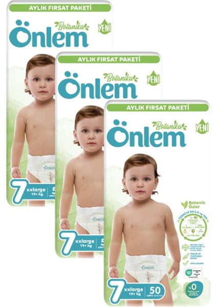 Botanika 7 Numara Bebek Bezi Xxlarge 19+ kg 50 Li x 3 Adet