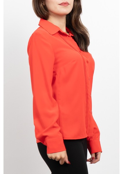 Nervür Dikişli Cepli Şifon Gömlek 7998 fiyatları