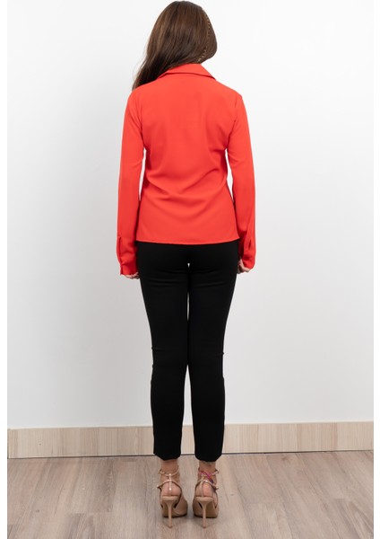 Nervür Dikişli Cepli Şifon Gömlek 7998 fırsatları