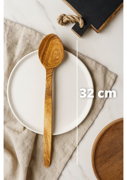 El Yapımı Zeytin Ağacı Ahşap Kaşık (32 Cm) Doğal, Sağlıklı ve Dayanıklı modelleri