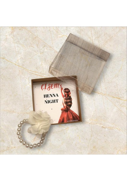 Nişan & Nikah & Bride To Be Hediyelik Inci Bileklik - Tasarım Kartlı 6 Adet 9x9 Özel Kraft Kutulu fiyatları