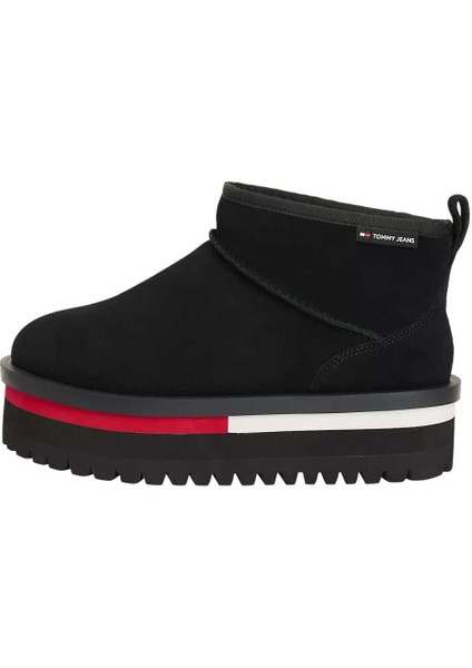 Kadın Süet Platform Tabanlı Kar Botu - Siyah fiyatları