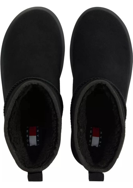 Kadın Süet Platform Tabanlı Kar Botu - Siyah indirimleri