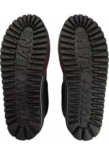 Kadın Süet Platform Tabanlı Kar Botu - Siyah