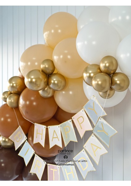 1 Yaş Balonu Doğum Günü Balon Zinciri Rakam Folyo Kahve Geçişli Parti Seti indirimleri