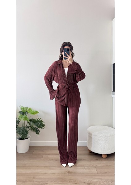 Bordo Piliseli Kimona Takım indirimleri