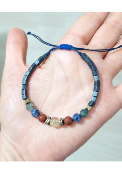 Sitrin Kırmızı Jasper Sodalit Yosunlu Akik Hematit Doğaltaşlı Küp Miyuki Bileklik modelleri