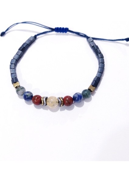 Sitrin Kırmızı Jasper Sodalit Yosunlu Akik Hematit Doğaltaşlı Küp Miyuki Bileklik indirimleri