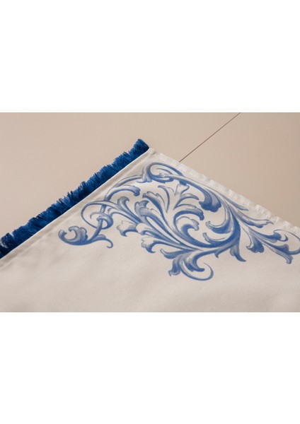 Elysian Blue Premium Serisi Duck Keten Runner, Kaymaz, 45X140 fırsatları