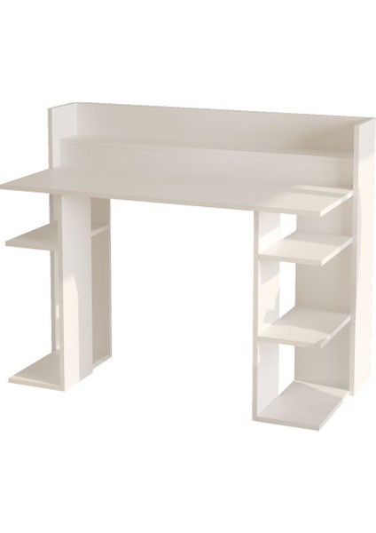 Pantego 124CM Çalışma Masası Bilgisayar Masası Raflı Beyaz Pan1-W indirimleri