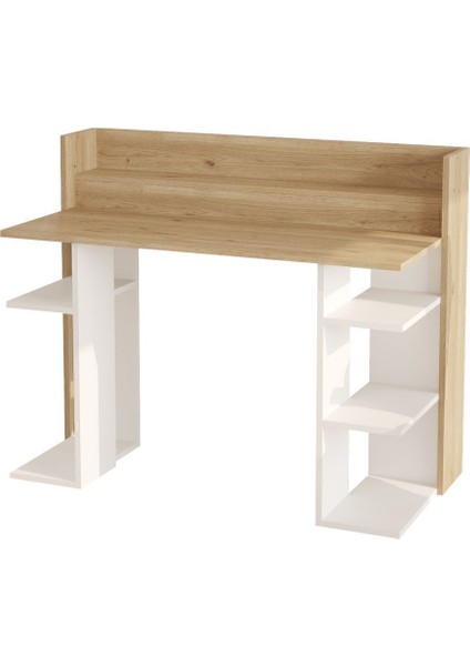 Pantego 124CM Çalışma Masası Bilgisayar Masası Raflı Beyaz Pan1-Sw indirimleri