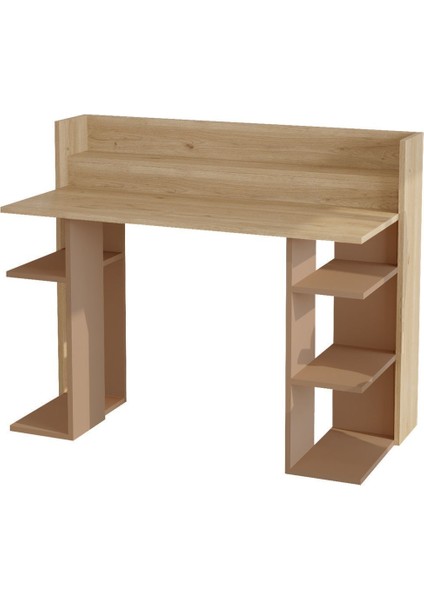 Pantego 124CM Çalışma Masası Bilgisayar Masası Raflı Beyaz Pan1-Sk indirimleri