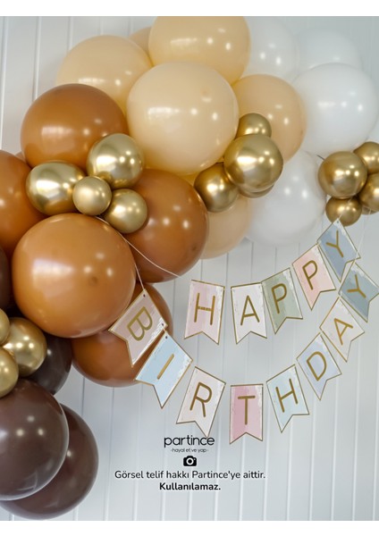 3 Yaş Balonu Doğum Günü Balon Zinciri Kahve Geçişli Parti Seti fırsatları