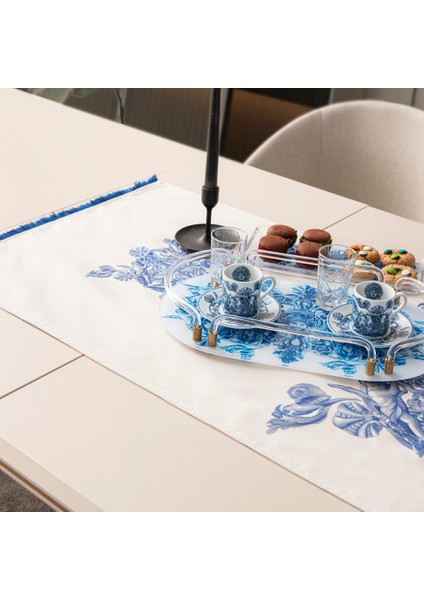 Duck Keten Runner, Azure Blue Premium Serisi, 45X140 fiyatları