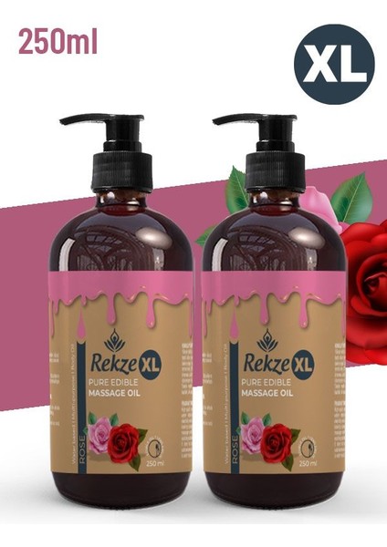 2 Adet Büyük Boy Gül Aromalı Masaj Yagı Etkili Yenilir Aromaterapi 250 ml