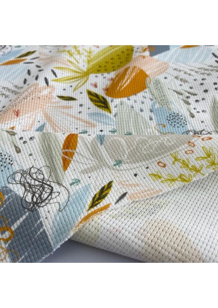 Soyut Desenler Baskılı %100 Pamuklu Örme Waffle Kumaş fiyatları