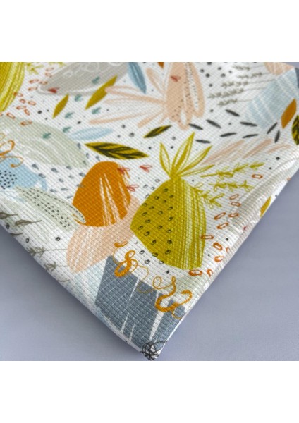 Soyut Desenler Baskılı %100 Pamuklu Örme Waffle Kumaş modelleri