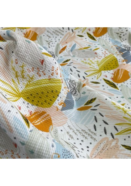 Soyut Desenler Baskılı %100 Pamuklu Örme Waffle Kumaş fırsatları