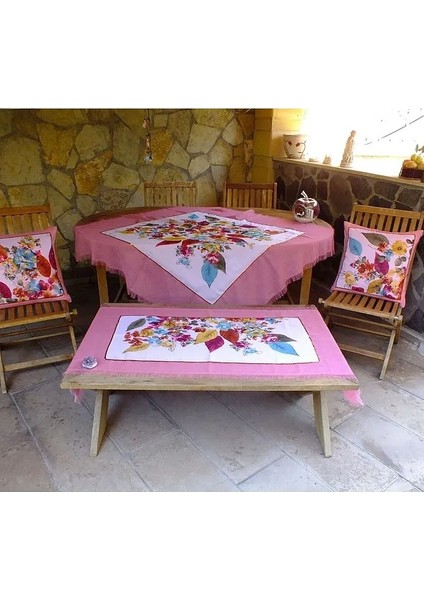 Rustik Şıklık Masa ve Runner Set Kırlent Kılıfı