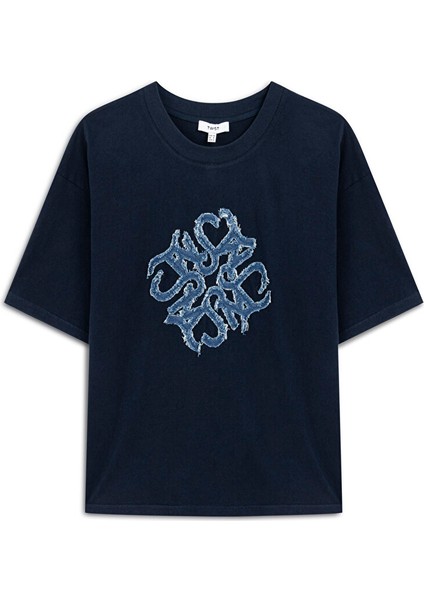 Denim Aplikeli T-Shırt TW6250070066015 indirimleri