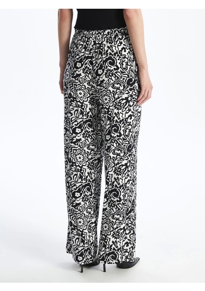 Lcw Vision Siyah Beli Lastikli Desenli Kadın Pantolon modelleri