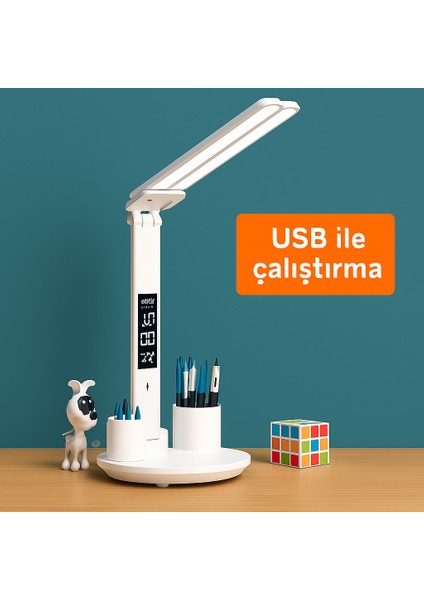 Çift Başlıklı LED Masa Lambası – Katlanabilir, Dokunmatik, Takvimli ve Saatli USB Okuma Lambası | Yatak Odası ve Çalışma Masası Için Çok Fonksiyonlu Aydınlatma fiyatları