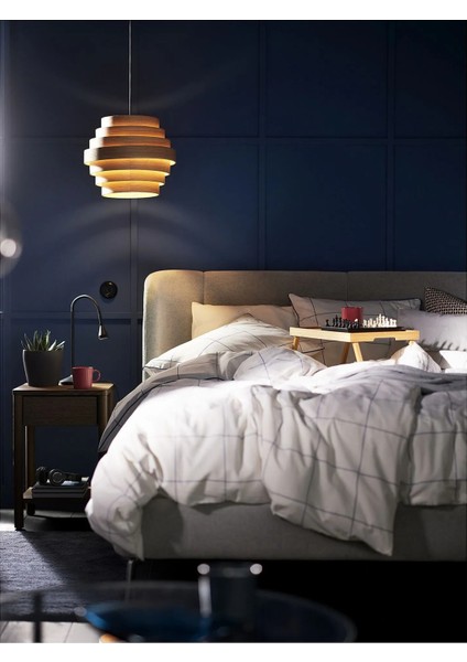 Bredvecklare Nevresim Seti Tek Kişilik 150 × 200 cm Beyaz Mavi Kareli Desen