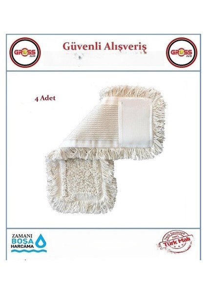 Yedek Nemli Mop - 40 cm - 4 Adet