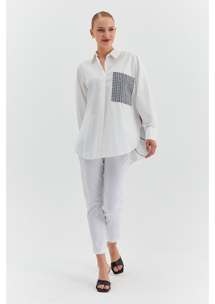 Arkası Gri At İşlemeli Oversize Gömlek fiyatları